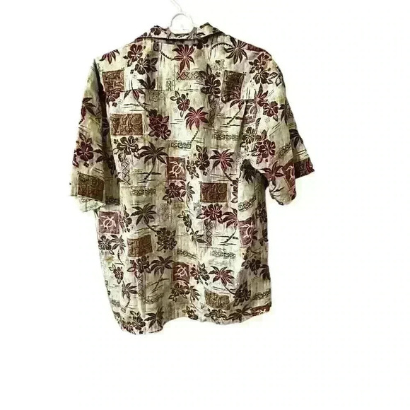 Vtg Ho Aloha Mens Hawaiian Shirt Large Floral Short Sleeve Cotton Button Up - Picture 2 of 5